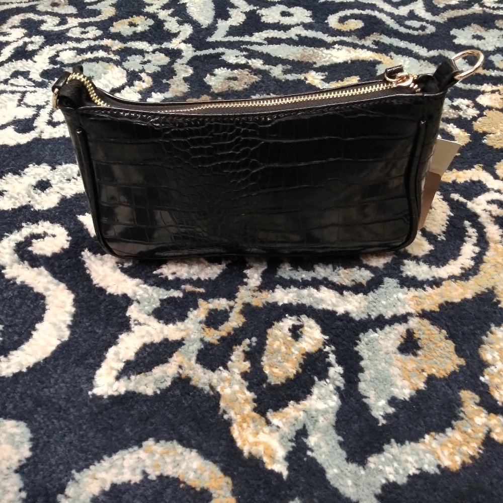 Black Croc Shoulder Bag